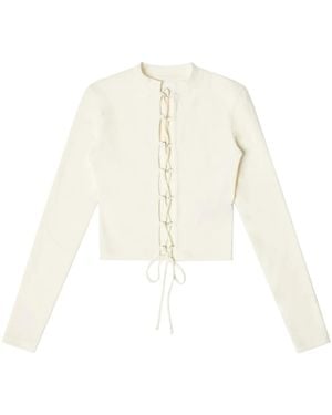 Heron Preston Lace-up Crop Top - White
