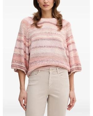 Mos Mosh Mmedele Striped Raglan-Sleeve Sweater - Pink