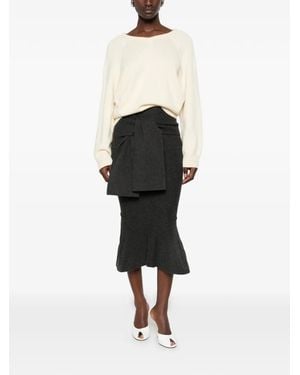 Jacquemus The Fiocco Tie-Fastening Flounce-Hem Skirt - White