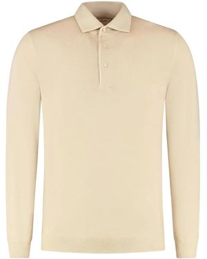 Gran Sasso Poloshirt Met Lange Mouwen - Naturel
