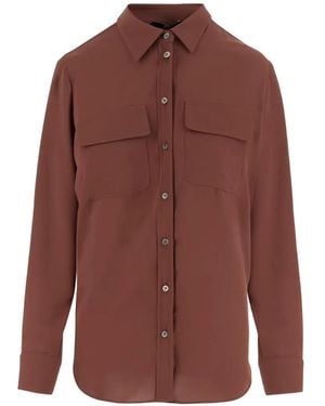 F.it Flap-Pockets Buttoned Shirt - Brown