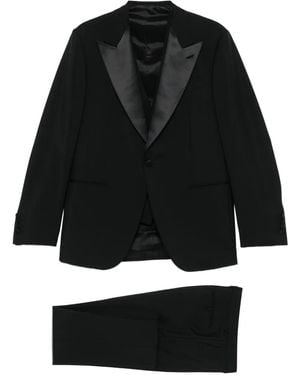 Caruso Shawl-Lapel Single-Breasted Suit (Set Of Three) - Black