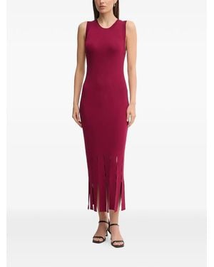 DKNY Cut-Out Sleeveless Midi Dress - Red