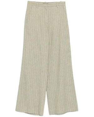 Maje Striped Straight Trousers - White