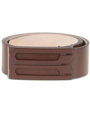 Victoria Beckham ロゴプレート レザーベルト - ブラウン