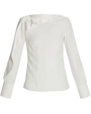 Erdem Ruffle-Detail Long-Sleeve Top - White
