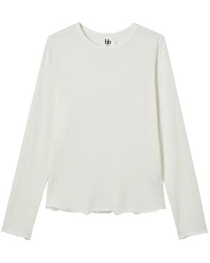B+ AB Lettuce-Hem Long-Sleeve T-Shirt - White