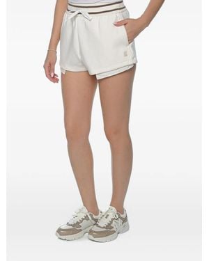 ARMANI EXCHANGE Layered-Effect Drawstring Mini Shorts - White