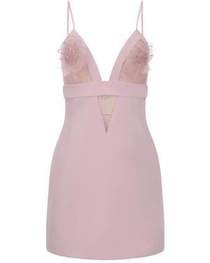 Elisabetta Franchi Robe Courte À Ornements En Dentelle - Rose