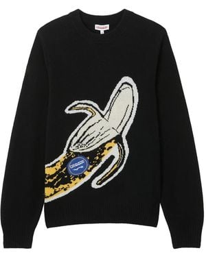 Charles Jeffrey Banana-Graphic Jumper - Black