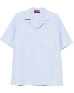 Gucci Striped Bowling Shirt - Blue