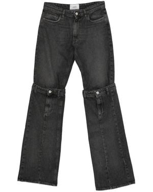 Coperni Open Knee-Detail Wide-Leg Jeans - Grey