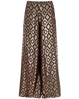 Alexis Maxine Palazzo Broek Met Diamantpatroon - Naturel