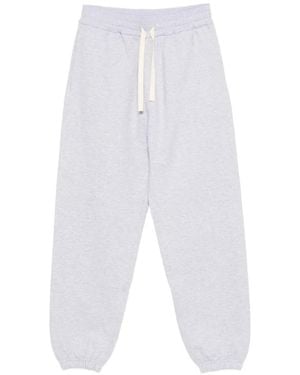 Jil Sander Logo-Embroidered Drawstring Trousers - White