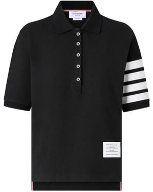 Thom Browne Pique 4-Bar Polo - Black