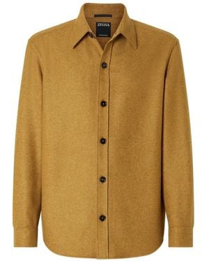 ZEGNA Multimélange Oasi Cashmere Overshirt - Yellow