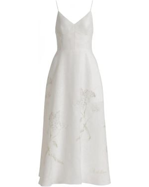 Alberta Ferretti Linen Dress - White