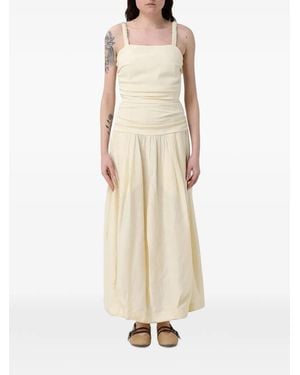 Tela Bow-Detail Ruched Maxi Dress - Natural