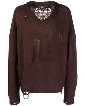 MISBHV Maglione Con Effetto Vissuto - Marrone
