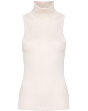 Allude Roll-Neck Top - White