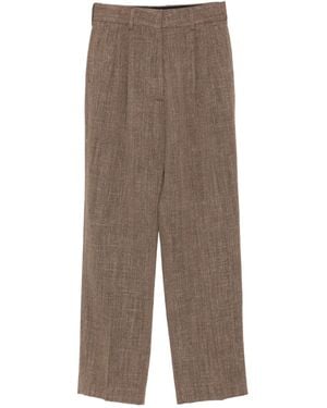 Blazé Milano Bundfaltenhose mit Fischgrätenmuster - Braun