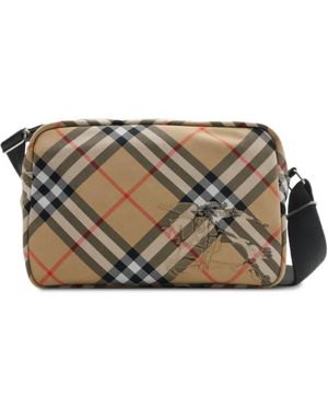 Burberry チェック メッセンジャーバッグ - ナチュラル