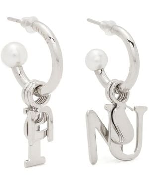 Sunnei Metal Letter Earrings - White