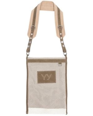 OPEN YY Mesh Cross Body Bag - White