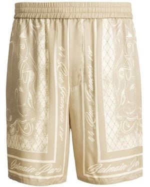 Balmain Printed Foulard Pyjama Shorts - White