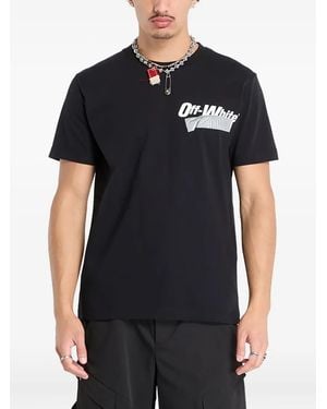 Off-White c/o Virgil Abloh Tape-Print Graphic T-Shirt - Nero