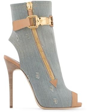 Giuseppe Zanotti Roxie ダメージ デニムブーツ - ブルー