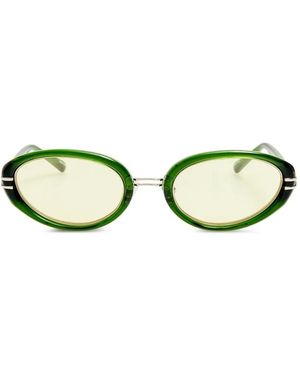 The Attico X Linda Farrow Ambra Oval-Frame Sunglasses - Green