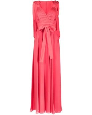 Elie Saab Bow-Detail Double Georgette Gown - Pink
