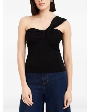 P.A.R.O.S.H. One-Shoulder Top - Black