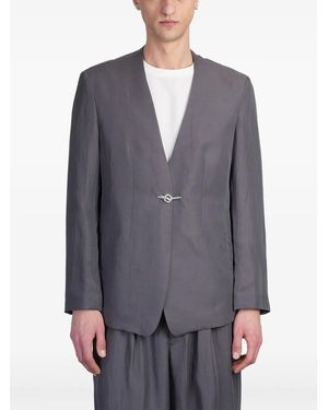 Attachment Linen-Blend Blazer - Grey