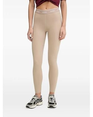 Guess Alba Logo-Waistband Leggings - Natural