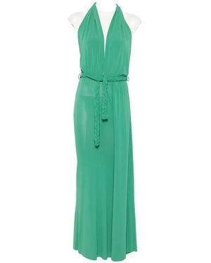 Kaos Halterneck Braided-Belt Jumpsuit - Green
