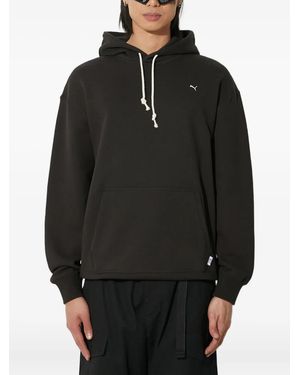 PUMA Logo-Embroidery Hoodie - Grey