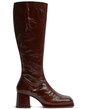 Miista Round-Toe Zip-Fastening Boots - Brown