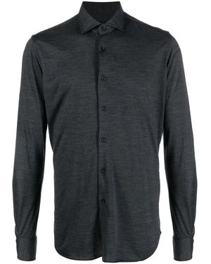 Dell'Oglio Long-Sleeve Wool Shirt - Blue