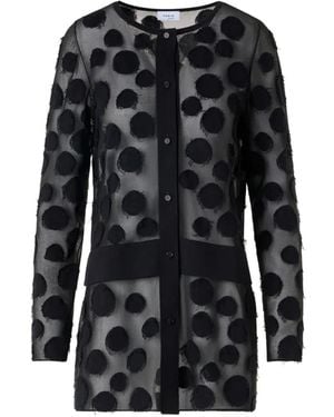 Akris Punto Cardigan Boutonné À Pois - Noir
