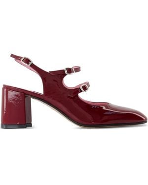 CAREL PARIS 50Mm Banana Patent-Leather Buckle Court Shoes - Red