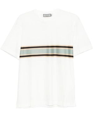 Canali ストライプディテール Tシャツ - ホワイト