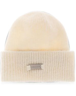 Canada Goose Logo-Appliqué Ribbed-Knit Beanie Hat - Natural