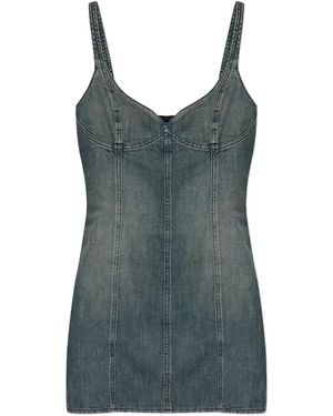 Balenciaga Denim Mini Dress - Green