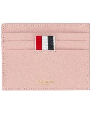 Thom Browne Pebble-Grain Leather Card Holder - Pink