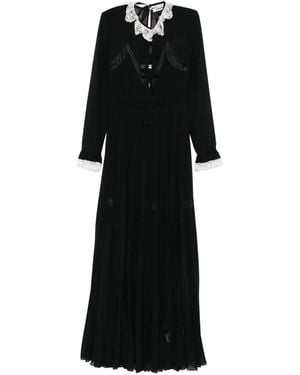 Vivetta Lace-trimmed pleated maxi dress - Schwarz