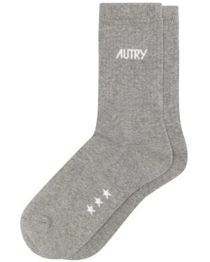 Autry Calcetines Con Logo En Intarsia Y Estampado De Estrella - Gris