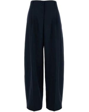 McQueen Pleated Wool Trousers - Blue