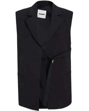 Jil Sander Belted Vest - Black